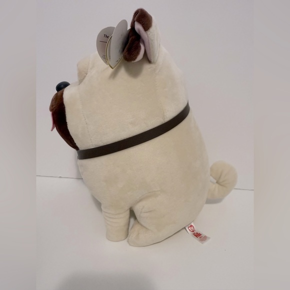 TY Beanie Buddy plush Mel the Pug from The Secret Life of Pets. Cream and Brown - Picture 7 of 10
